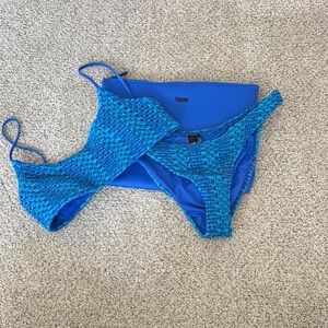 Triangl Swimwear Blue Textured Bikini Set